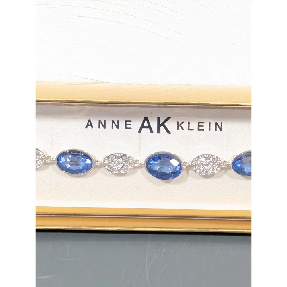 Anne Klein | Jewelry | Anne Klein Blue Oval Rhinestone  display picture 2